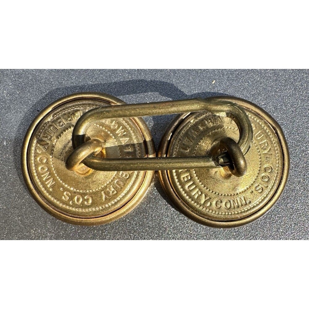 Vintage Waterbury Button Co Button Collar Bar Gold Tone Mens Collar Clip